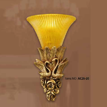 AC 26 - 15: Đèn áp tường 1 bóng hình đôi thiên nga - KT: Ø250mm x H450mm - Đèn chân E27 x 1 bóng