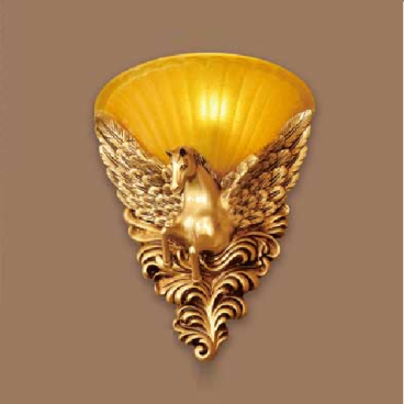 AC 26 - 7: Đèn áp tường 1 bóng hình ngựa B - KT: Ø330mm x H350mm - Đèn chân E27 x 1 bóng