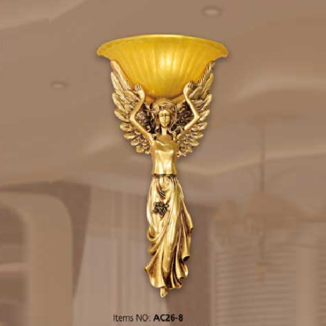 AC 26 - 8: Đèn áp tường 1 bóng hình cô gái - KT: Ø300mm x H600mm - Đèn chân E27 x 1 bóng