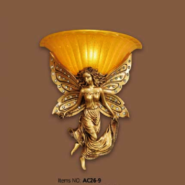 AC 26 - 9: Đèn áp tường 1 bóng hình cô gái - KT: Ø330mm x H400mm - Đèn chân E27 x 1 bóng