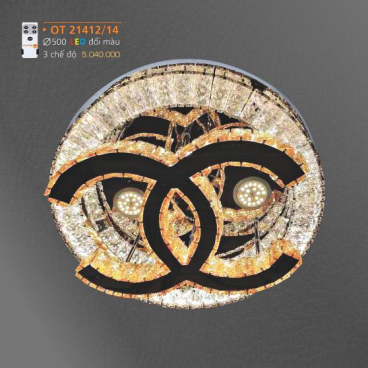 AD - OT 21412/14 : Đèn áp trần LED - KT: Ø500mm - Đèn LED đổi 3 màu - Remote