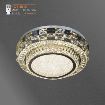 AD - OT 381C: Đèn áp trần LED - KT: Ø600mm - Đèn LED đổi 3 màu