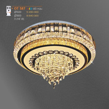 AD - OT 587: Đèn áp trần LED Phale  - KT: Ø600mm - Đèn LED  đổi 3 màu - Remote