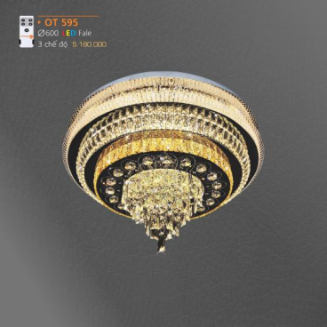 AD - OT 595: Đèn áp trần LED Phale - KT: Ø600mm - Đèn LED  đổi 3 màu - Remote
