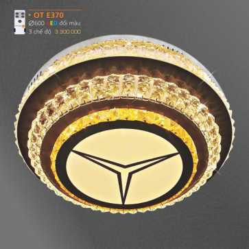 AD - OT E370: Đèn áp trần LED - KT: Ø600mm - Đèn LED đổi 3 màu - Remote