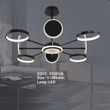 CODE: AD663/8: Đèn chùm LED - KT: Ø1000mm - Đèn LED