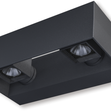 ALCOR 6W x 2: ĐÈN TƯỜNG 12 W VỎ ĐEN - ÁNH SÁNG VÀNG