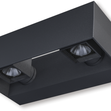 ALCOR 6W x 2: ĐÈN TƯỜNG 12 W VỎ ĐEN - ÁNH SÁNG VÀNG