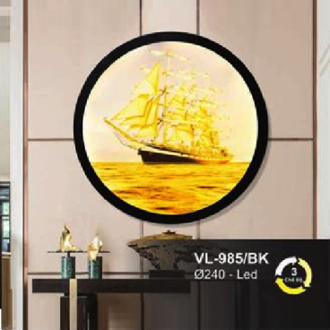 AN - VL - 985/BK:  Đèn gắn tường LED - KT: Ø240mm  - Đèn LED ánh sáng đổi 3 màu
