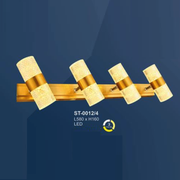 AN - ST - 0012/4: Đèn rọi tranh/roi gương 4 bóng - KT: L580mm x H160mm - Đèn LED ánh sáng đổi 3 màu