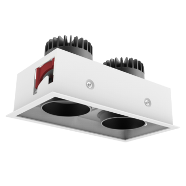 ARIES :  Đèn âm trần vuông đôi 20W, KT: 173 * 93mm, lổ khoét: 162*82mm - Ánh sáng vàng/trung tính