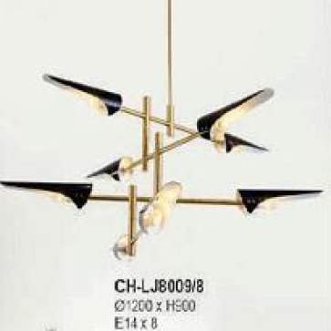AU - CH  -LJ8009/8:  Đèn chùm LED 8 bóng , KT: Ø1200mm*H900mm