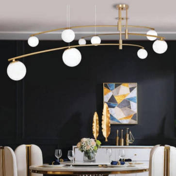 AN - ĐT- H1954/6: Đèn thả - KT: L1000mm x H550mm - Đèn LED G9 x 6 bóng + Đèn E27 x 3 bóng