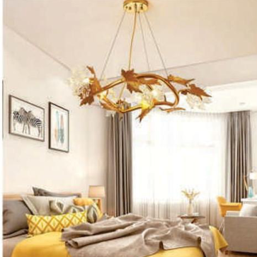 AN - TL - 1903/600-GD: Đèn thả vòng - KT: Ø 600mm x H800mm - Đèn LED G9 x 6 bóng