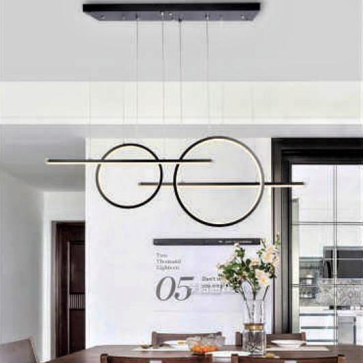 AU - TL - 3195/2+3 BK: Đèn thả ngang LED - KT: L1000mm  x H1200mm - Đèn LED đổi 3 màu - Remote