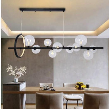 AN - TL - H8092L/10: Đèn thả LED - KT: L1200mm x H1200mm - Đèn LED G9 x10 bóng + LED ánh sáng vàng 3000K