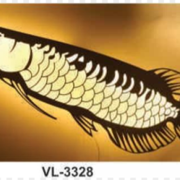 AU - VL.3328: Vách LED ÁS vàng - L405*H130mm