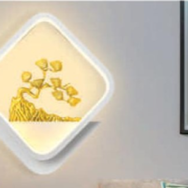 AU - VL.988/WH: Vách LED ÁS vàng - KT: L250*H280mm