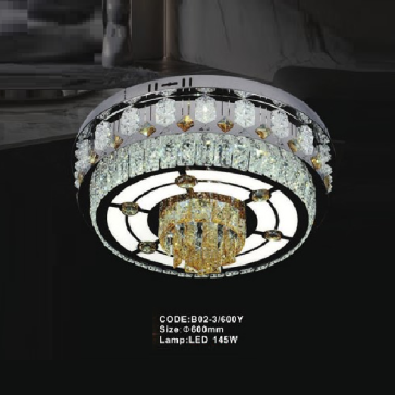 CODE: B02-3/600Y: Đèn áp trần LED - KT: Ø600mm - Đèn LED 145W, ánh sáng đổi 3 màu