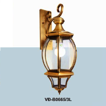 AN - VĐ - B0665/3L: Đèn gắn tường ngoài trời đồng - KT: L250mm x H700mm - Bóng đèn E27 x 1 bóng