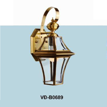 AN - VĐ - B0689: Đèn gắn tường ngoài trời đồng - KT: L240mm x H380mm - Bóng đèn E27 x 1 bóng