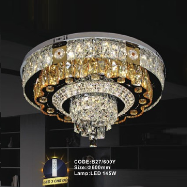 CODE: B27/600Y: Đèn áp trần LED - KT: Ø600mm - Đèn LED 145W, ánh sáng đổi 3 màu