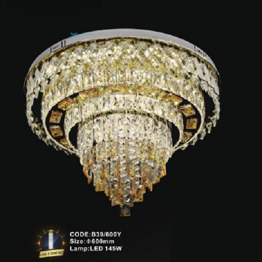 CODE: B39-600Y: Đèn áp trần LED - KT: Ø600mm - Đèn LED 145W, ánh sáng đổi 3 màu