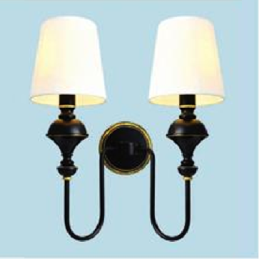 AN - VB - 1806/2: Đèn gắn tường 2 bóng, thân xi màu đen - KT: L400mm x H420mm - Đèn chân E14 x 2 bóng