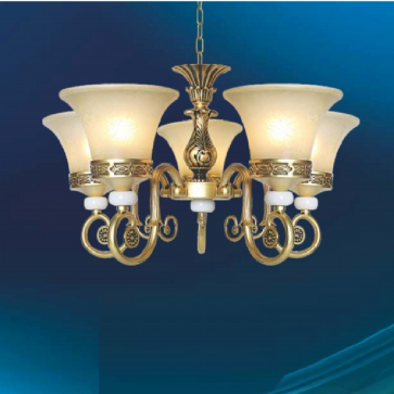 BM - BC 6393/3 : Đèn chùm 5 tay - KT: Ø650mm x H400mm + 400mm - Bóng đèn chân E27 x 5 bóng