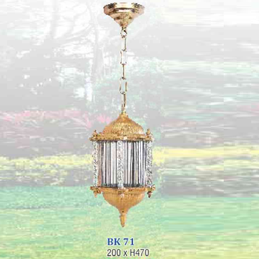 BM - BK 71: Đèn thả đơn - KT: Ø200mm x H470mm - Bóng đèn E27 x 1 bóng