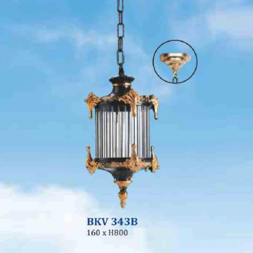 BM - BKV 343B: Đèn thả đơn - KT: Ø160mm x H800mm - Bóng đèn E27 x 1 bóng