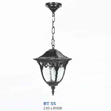 BM - BT 55: Đèn thả đơn - KT: Ø230mm x H900mm - Bóng đèn E27 x 1 bóng