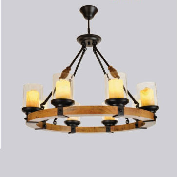 EU - C - 7367/8: Đèn chùm Cafe 8 tay chao thủy tinh - KT: Ø800mm x H550mm - Bóng đèn E27 x 8 bóng