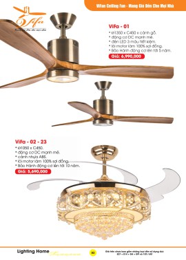 Catalogue Đèn Quạt Trần VIFA