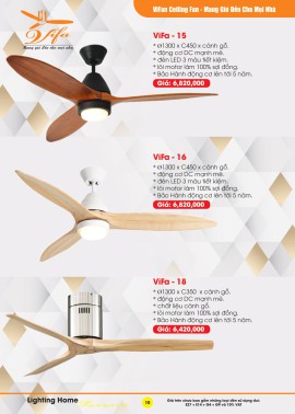 Catalogue Đèn Quạt Trần VIFA