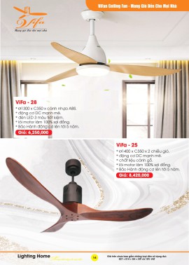 Catalogue Đèn Quạt Trần VIFA