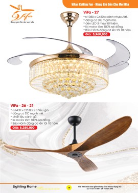 Catalogue Đèn Quạt Trần VIFA
