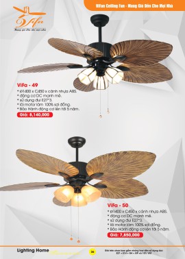 Catalogue Đèn Quạt Trần VIFA