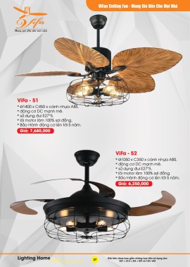 Catalogue Đèn Quạt Trần VIFA