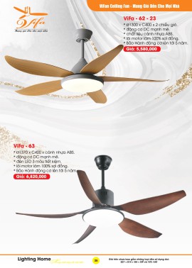 Catalogue Đèn Quạt Trần VIFA