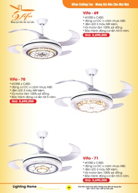 Catalogue Đèn Quạt Trần VIFA