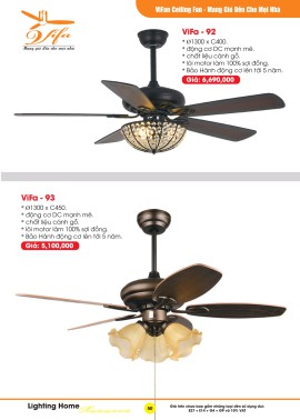 Catalogue Đèn Quạt Trần VIFA