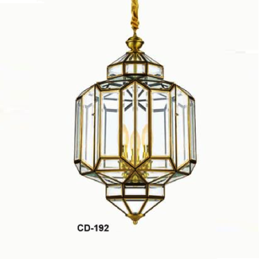 EU - CD - 192: Đèn thả đồng - KT: 600mm x H900mm - Đèn chân E14 x 3 bóng