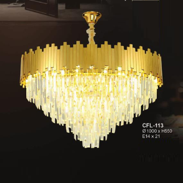 EU -  CFL - 113: Đèn thả phale  - KT: Ø1000mm x H550mm - Đèn chân E14 x 21 bóng