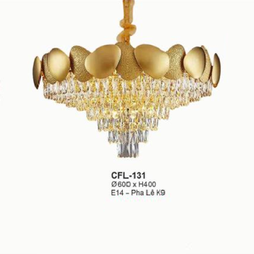 EU - CFL - 131: Đèn thả Phale K9 - KT: Ø600mm x H400mm - Đèn E14