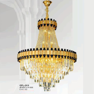 EU - CFL -  263: Đèn thả phale - KT: Ø1020mm x H1500mm - Đèn chân E14 x 30 bóng
