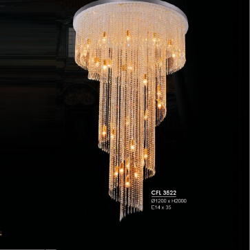 HF -  CFL 3522 :  Đèn thả Phale - KT: Ø1200mm x H2000mm - Đèn chân E14 x 36 bóng