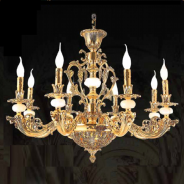 CNQT - 131 - 21: Đèn chùm nến 8 tay - KT: Ø800mm x H900mm - Bóng đèn nến chân  E14 x 8 bóng