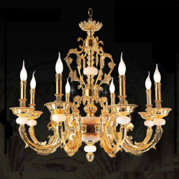 CNQT - 134 - 21: Đèn chùm nến 8 tay - KT: Ø800mm x H900mm - Bóng nến chân E14 x 8 bóng