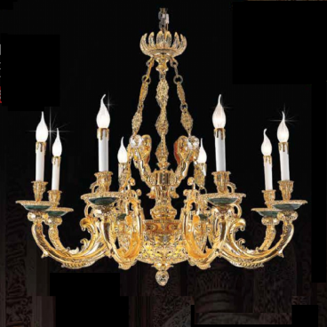 CNQT - 137- 21: Đèn chùm nến 8 tay - KT: Ø800mm  x H900mm - Bóng đèn nến chân E14 x 8 bóng